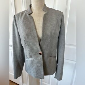 Ted Baker Grey/Floral Print Blazer with Rose Gold Accent